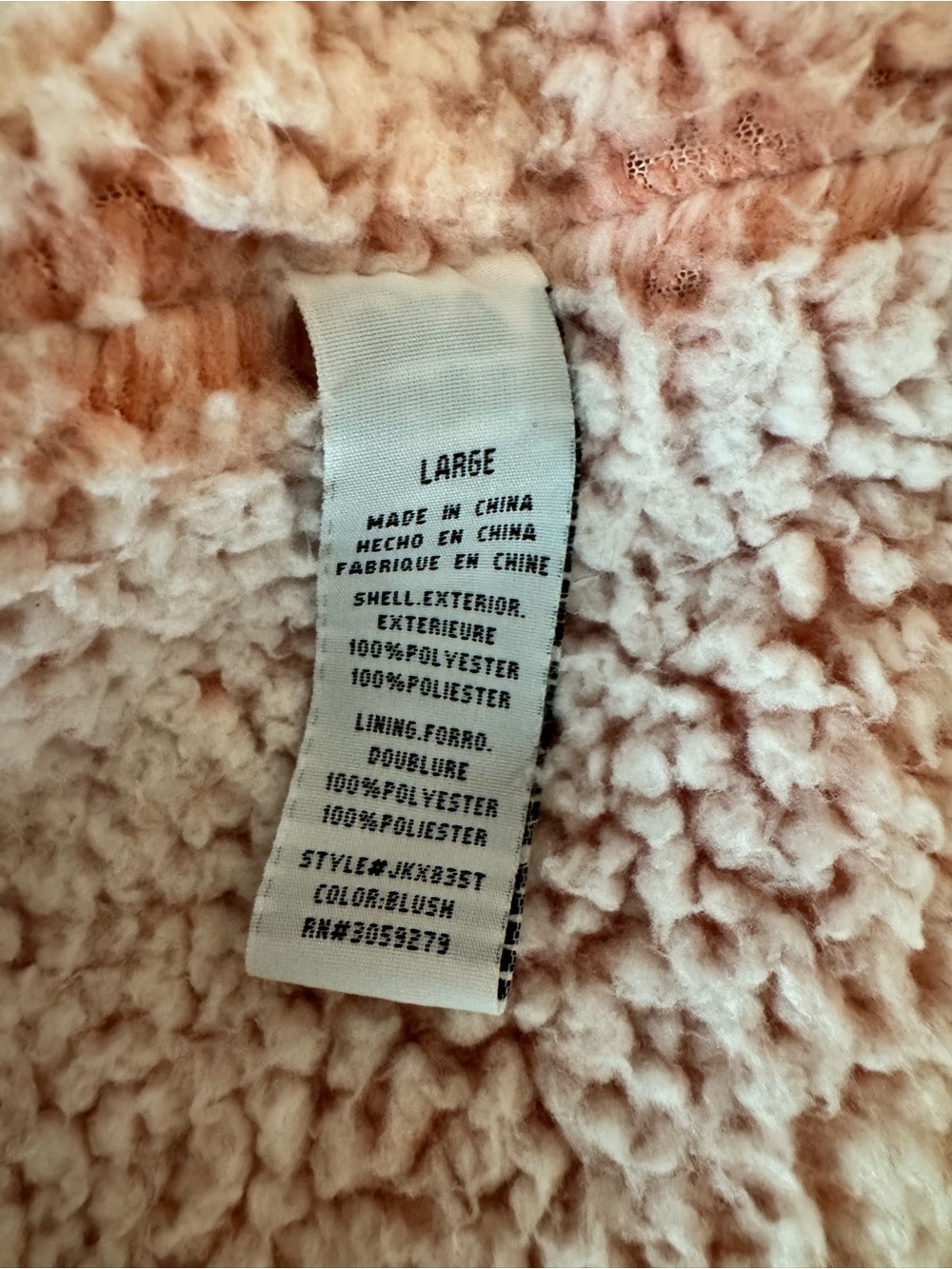 Thread & Supply Blush Pink Sherpa Teddy Vest with Zip Pockets - Picture 7 of 7
